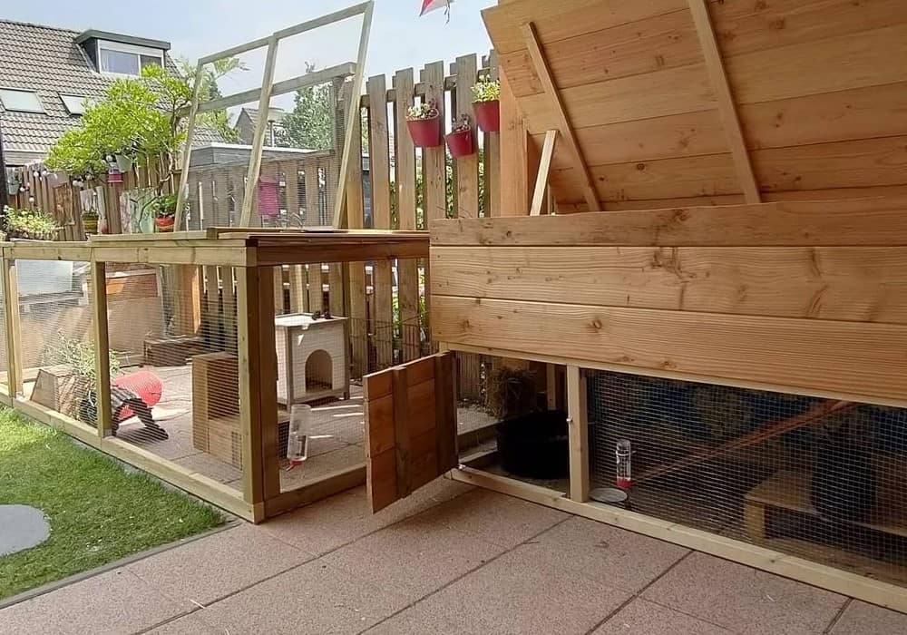 Cage for rabbits outside